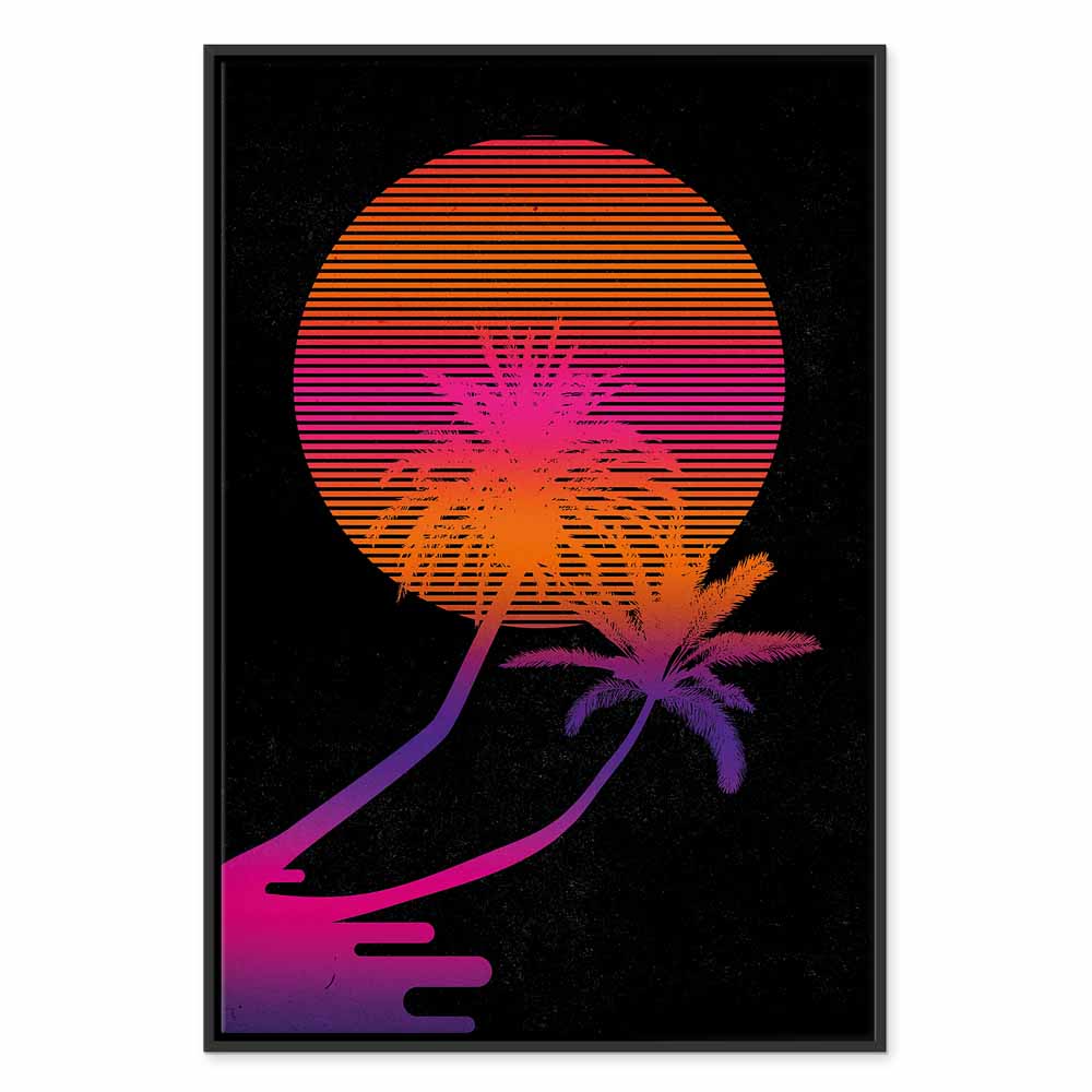 Palm Sunrise Tropical Canvas Print
