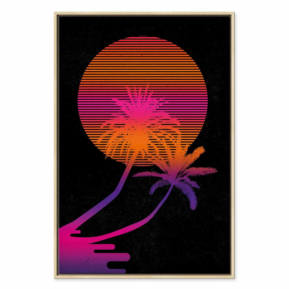 Palm Sunrise Tropical Canvas Print