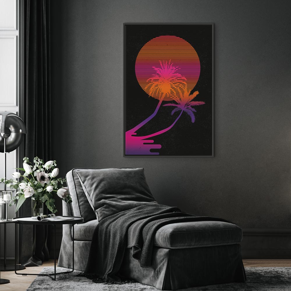 Palm Sunrise Tropical Canvas Print