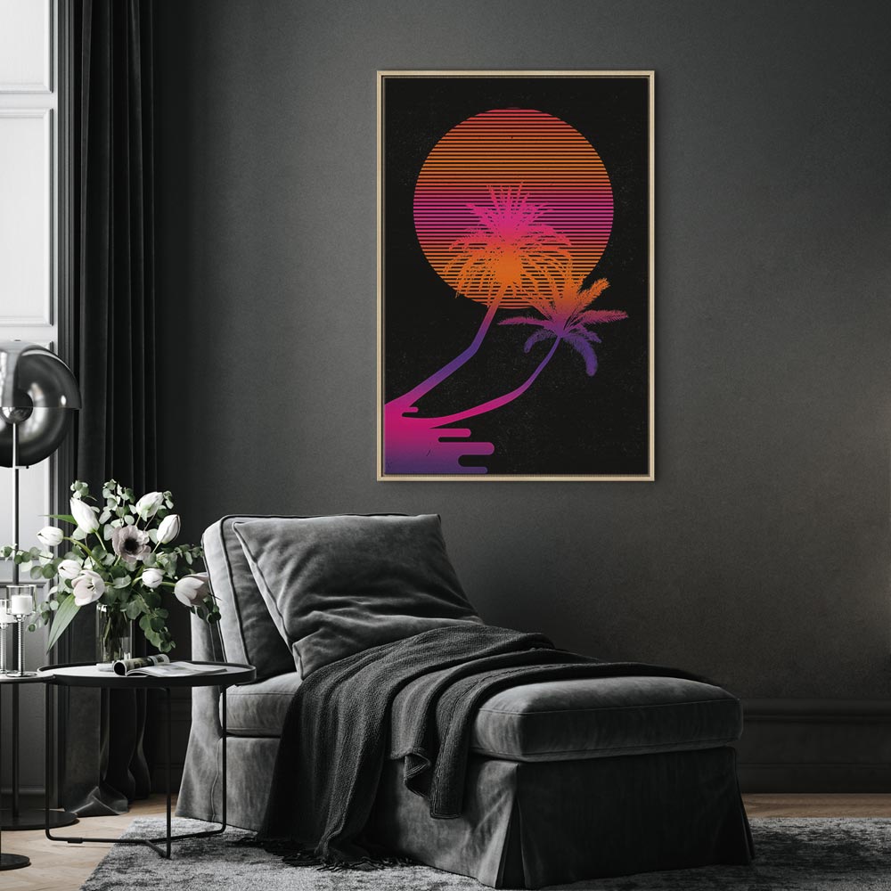 Palm Sunrise Tropical Canvas Print