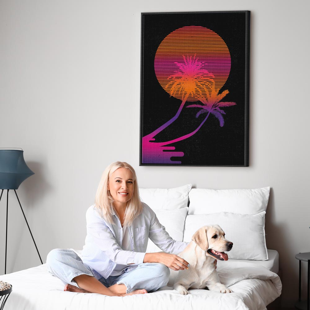 Palm Sunrise Tropical Canvas Print