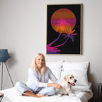 Palm Sunrise Tropical Canvas Print