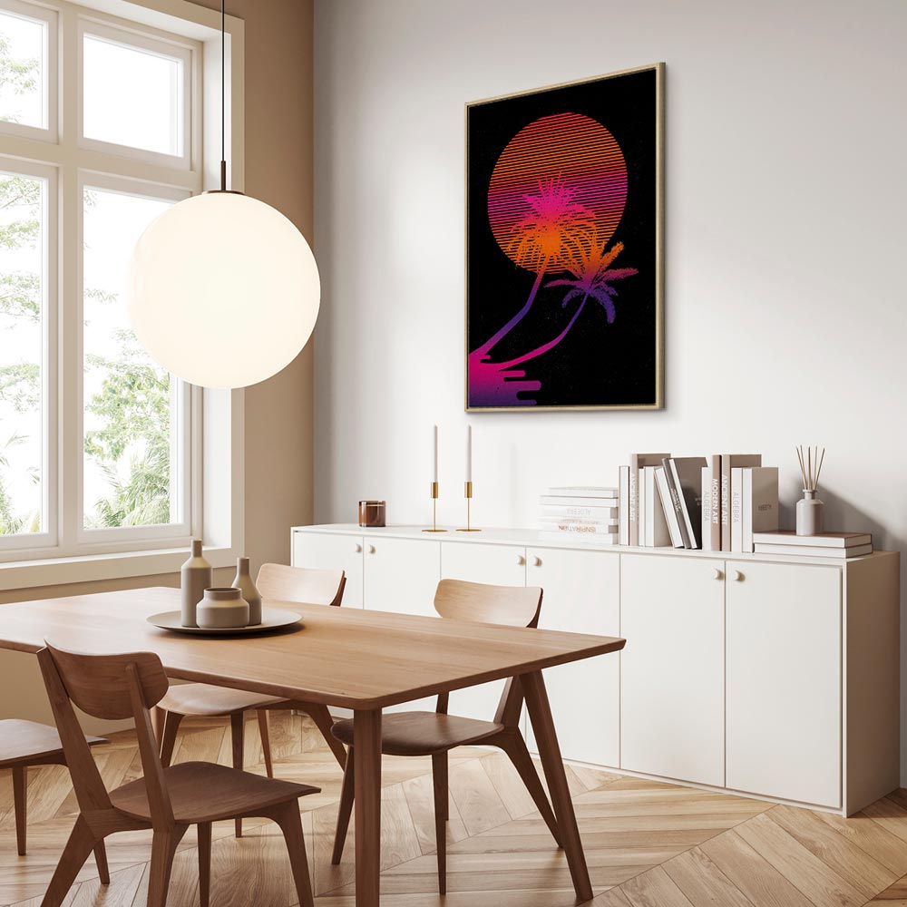 Palm Sunrise Tropical Canvas Print