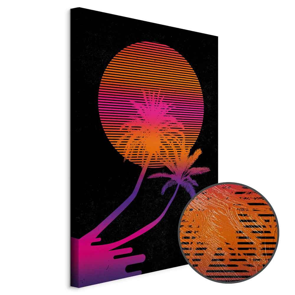 Palm Sunrise Tropical Canvas Print