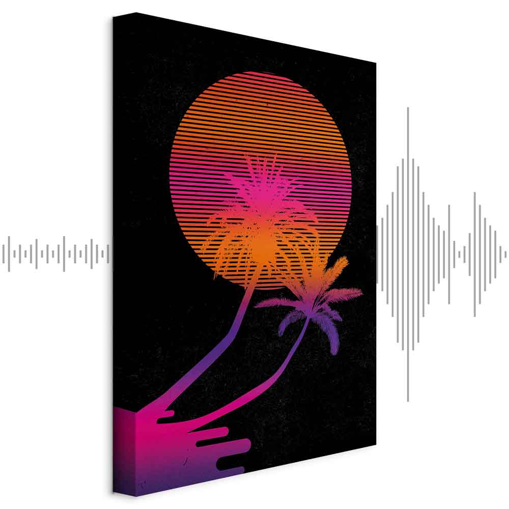 Palm Sunrise Tropical Canvas Print