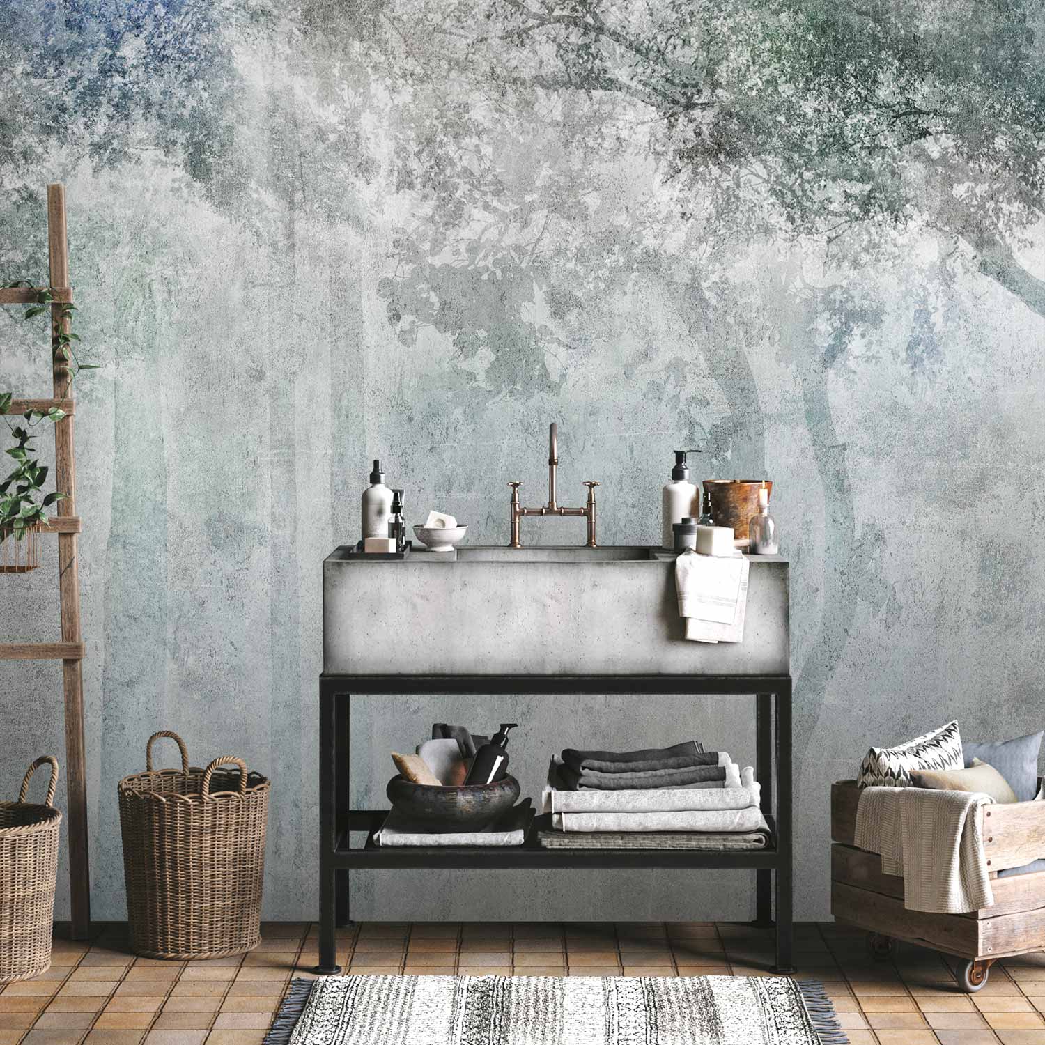 Echo Tree Forest Texture Wall Mural