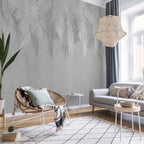 Pale Palm Trees Grey Wall Mural