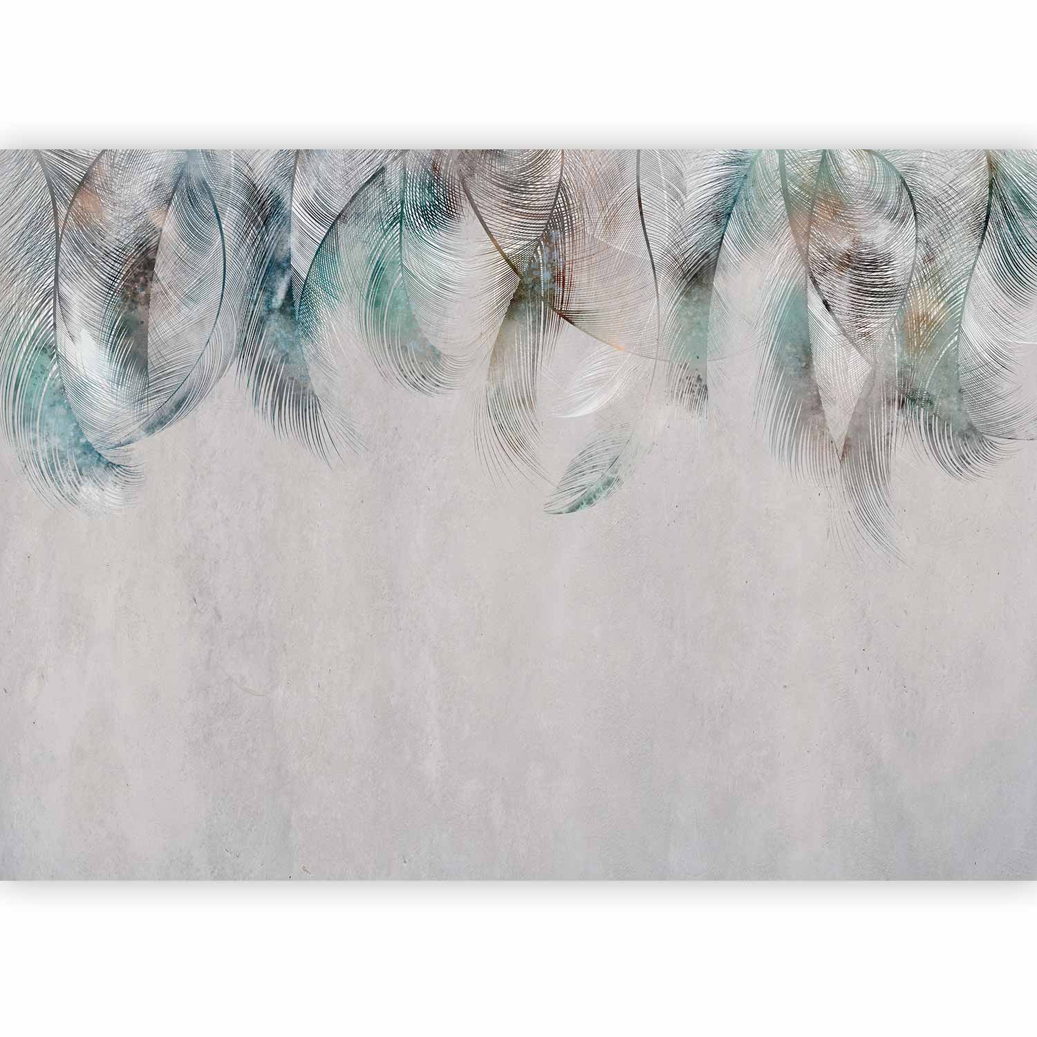 Colourful Feather Pattern Wall Mural