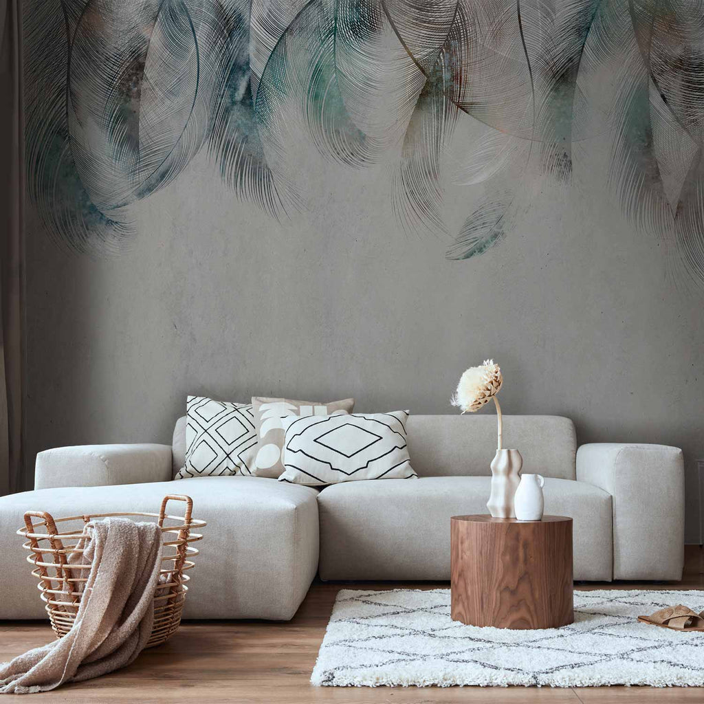 Colourful Feather Pattern Wall Mural