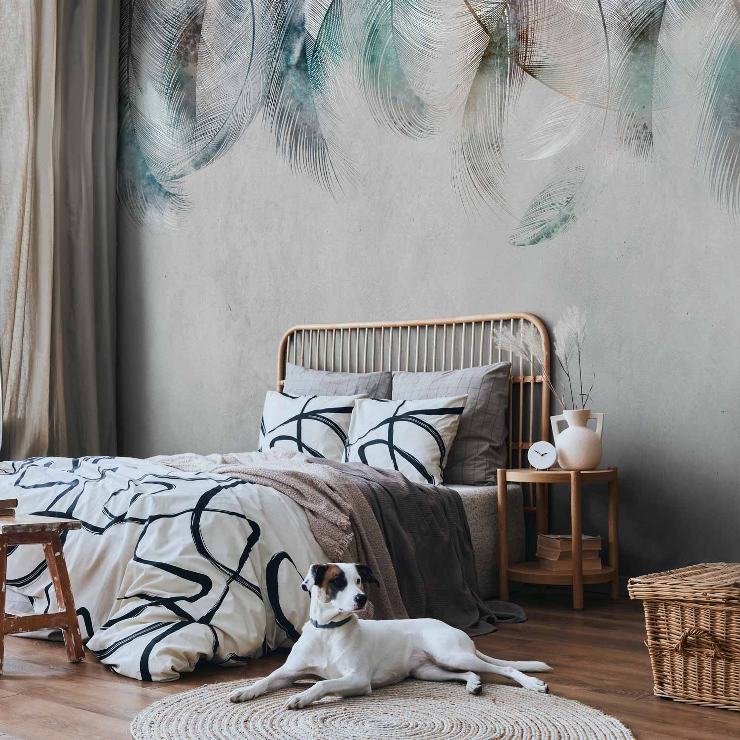 Colourful Feather Pattern Wall Mural