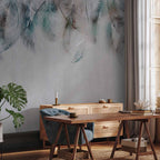 Colourful Feather Pattern Wall Mural