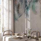 Colourful Feather Pattern Wall Mural