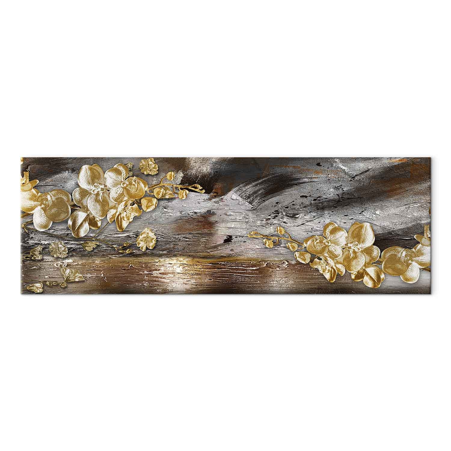 Golden Abstract Garden Canvas Print