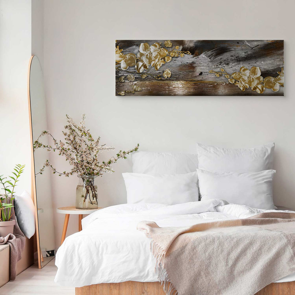 Golden Abstract Garden Canvas Print