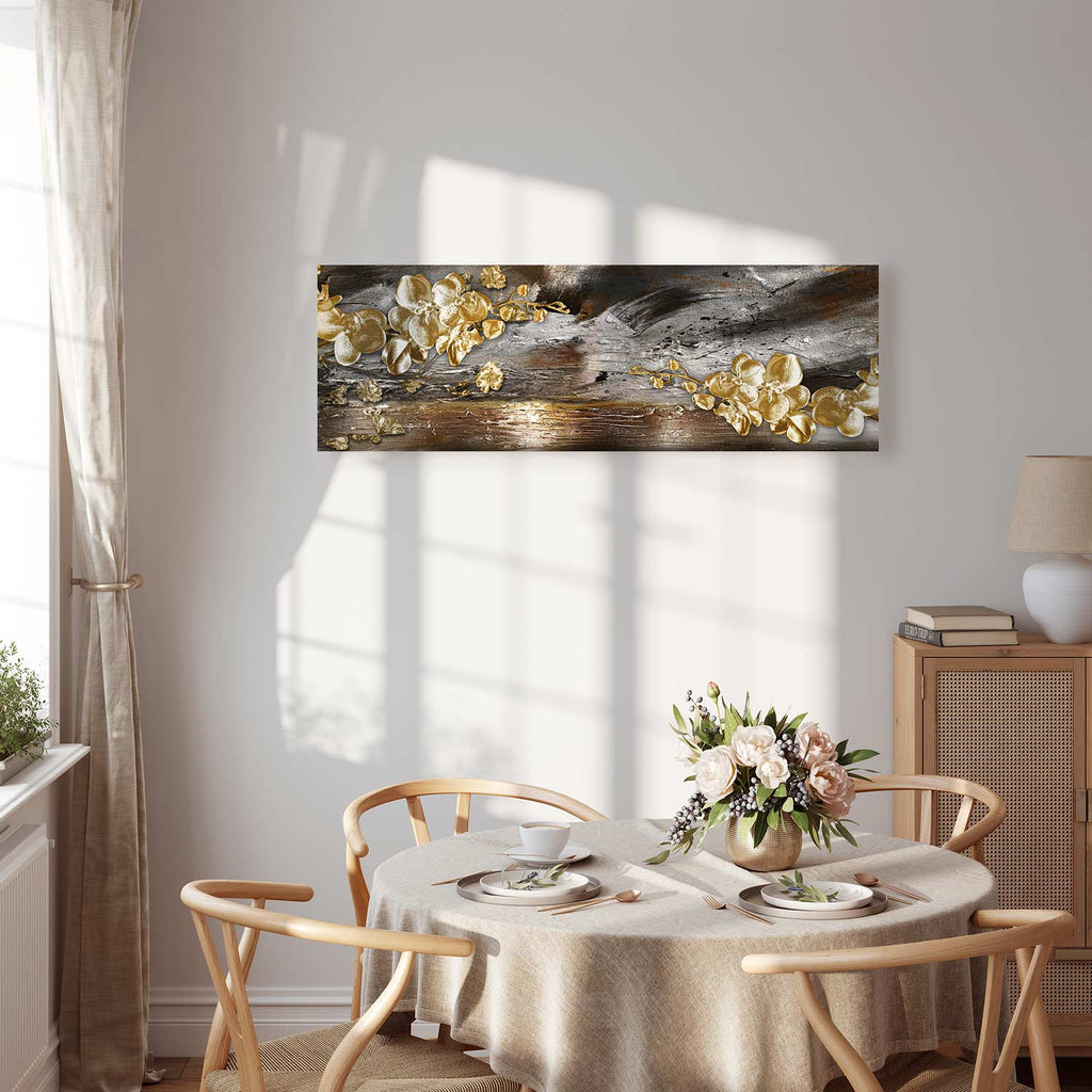 Golden Abstract Garden Canvas Print