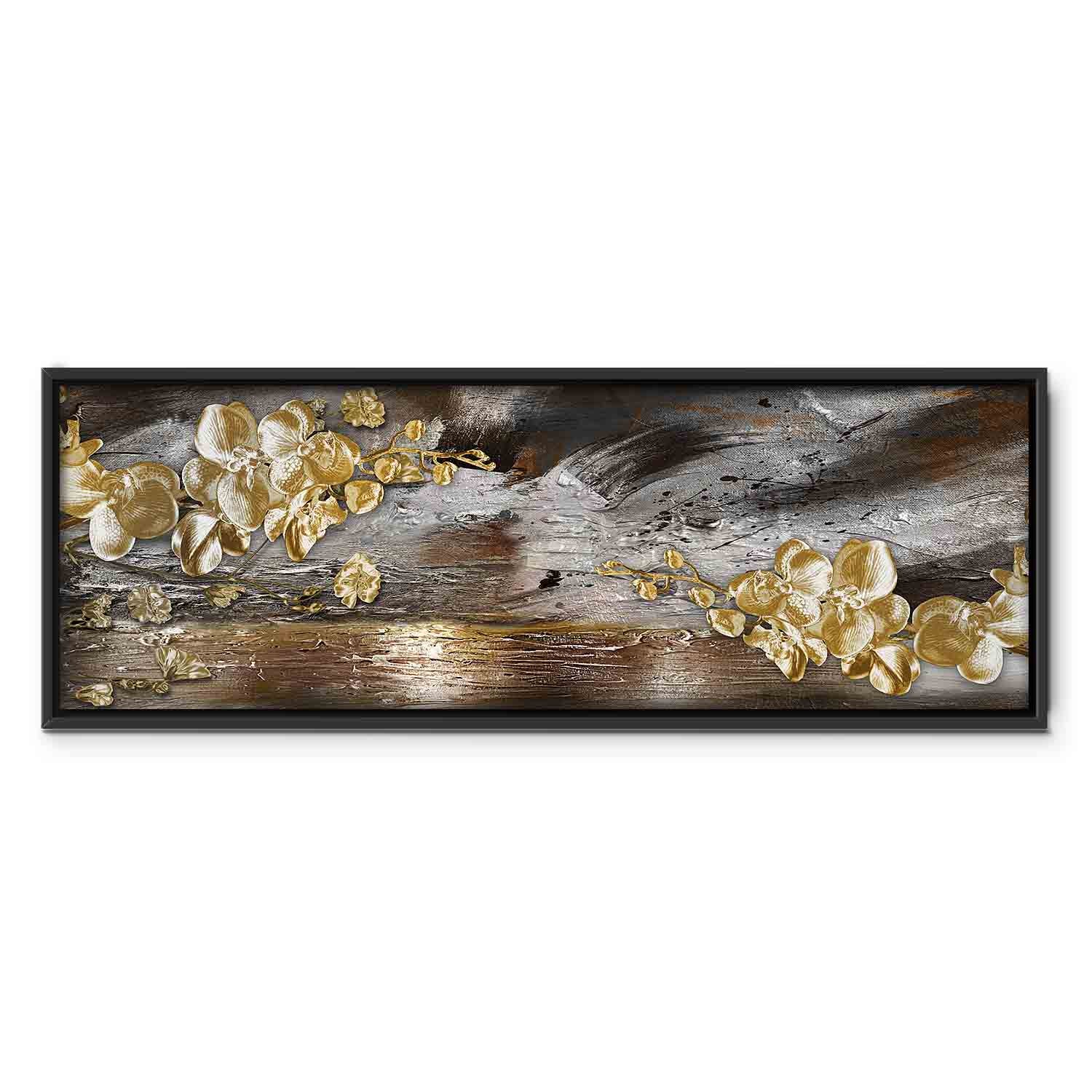 Golden Abstract Garden Canvas Print