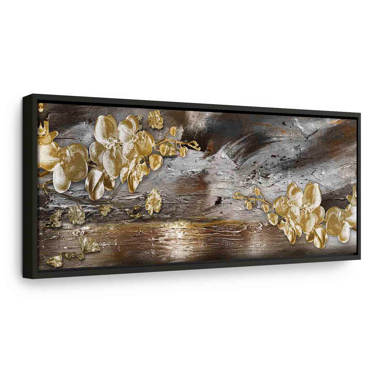 Golden Abstract Garden Canvas Print