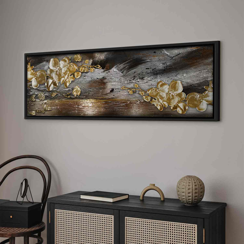 Golden Abstract Garden Canvas Print