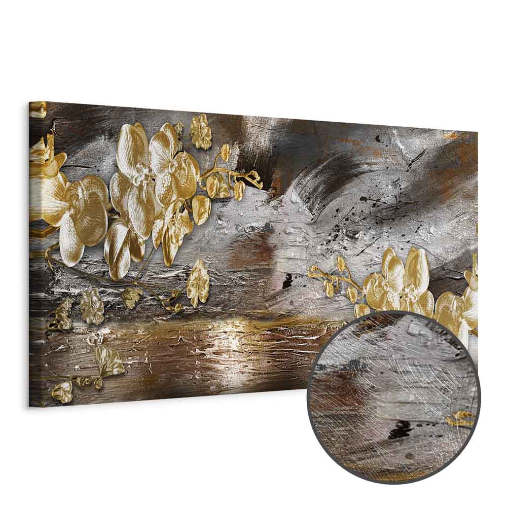 Golden Abstract Garden Canvas Print