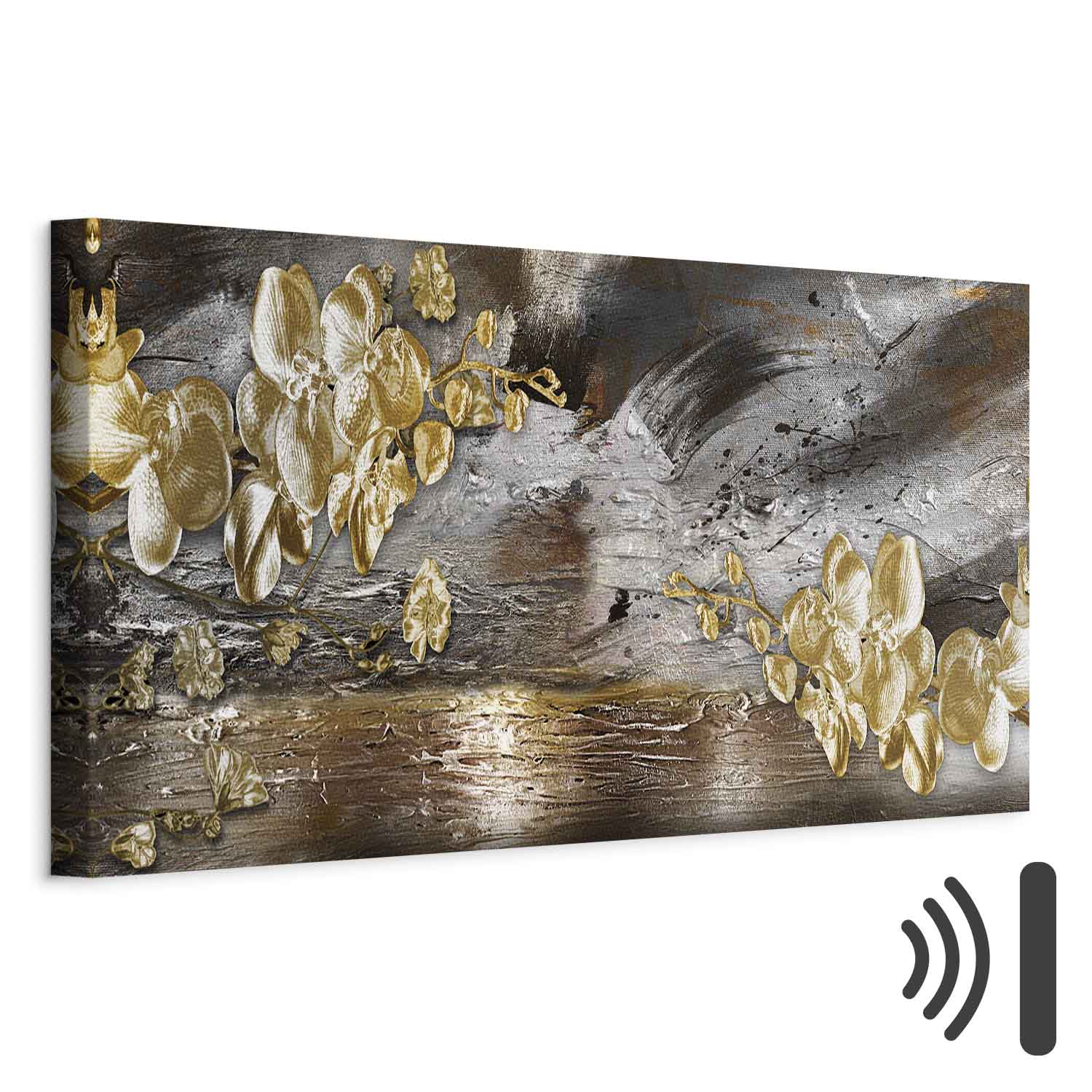 Golden Abstract Garden Canvas Print