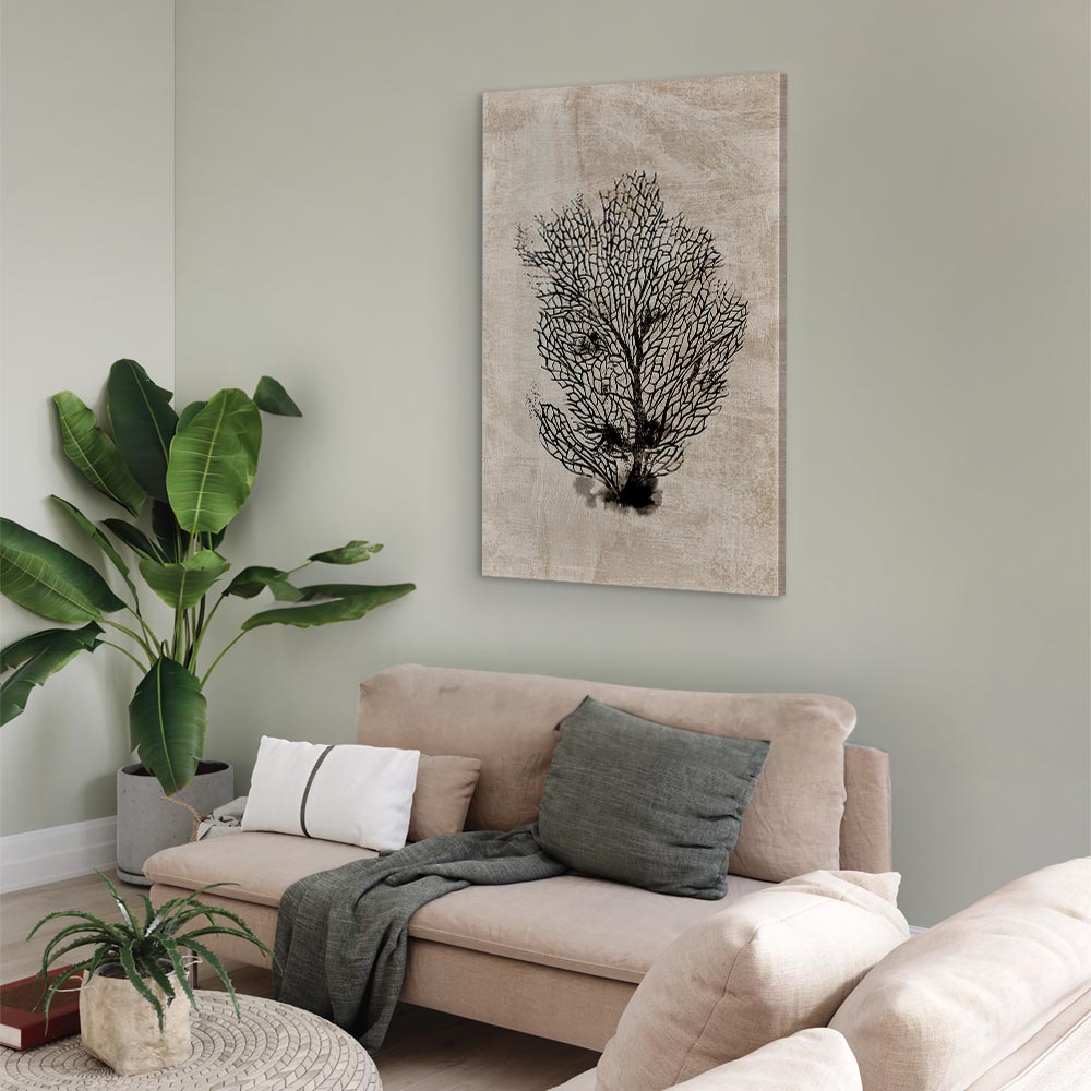 Sea Fan Botanical Vertical Canvas Print
