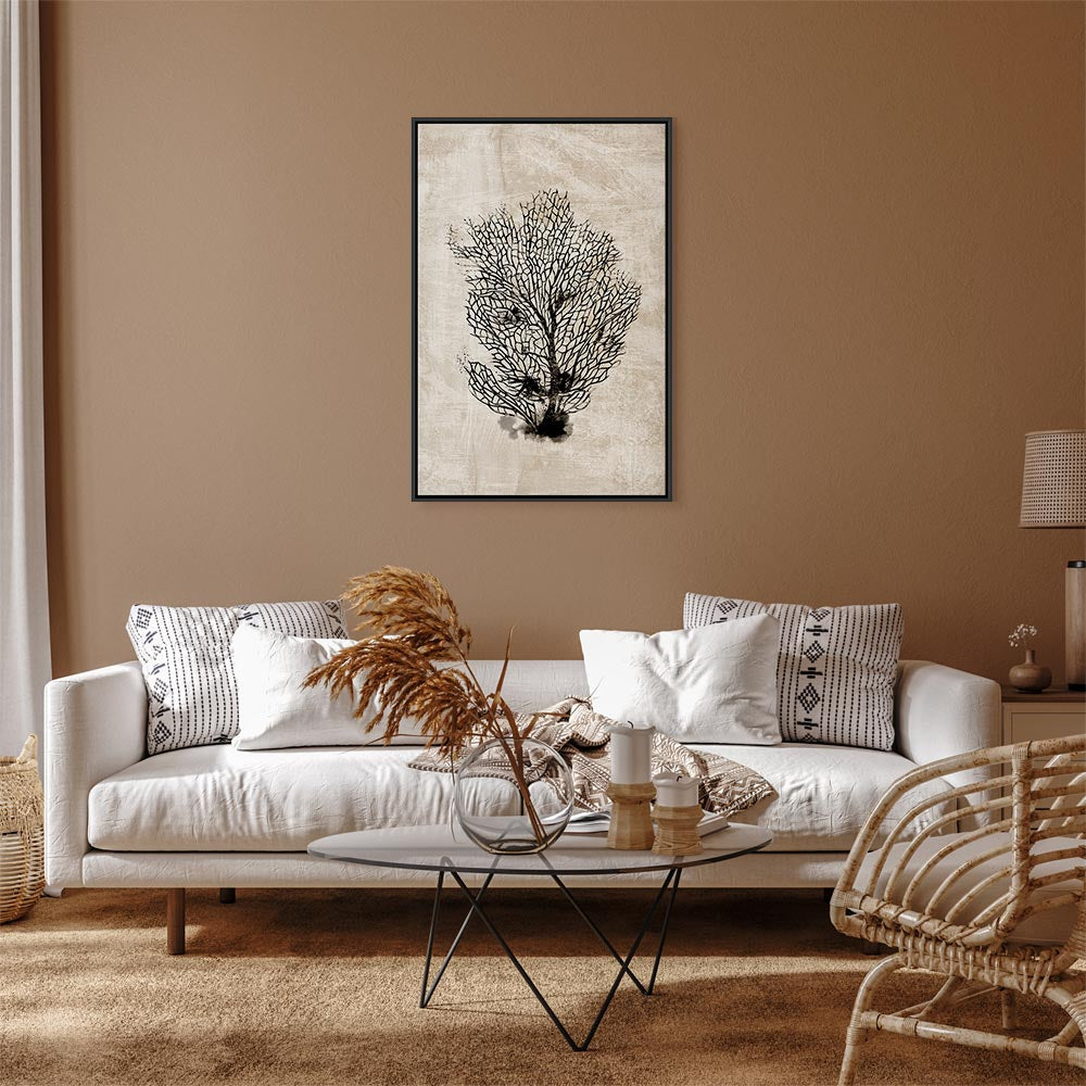 Sea Fan Botanical Vertical Canvas Print