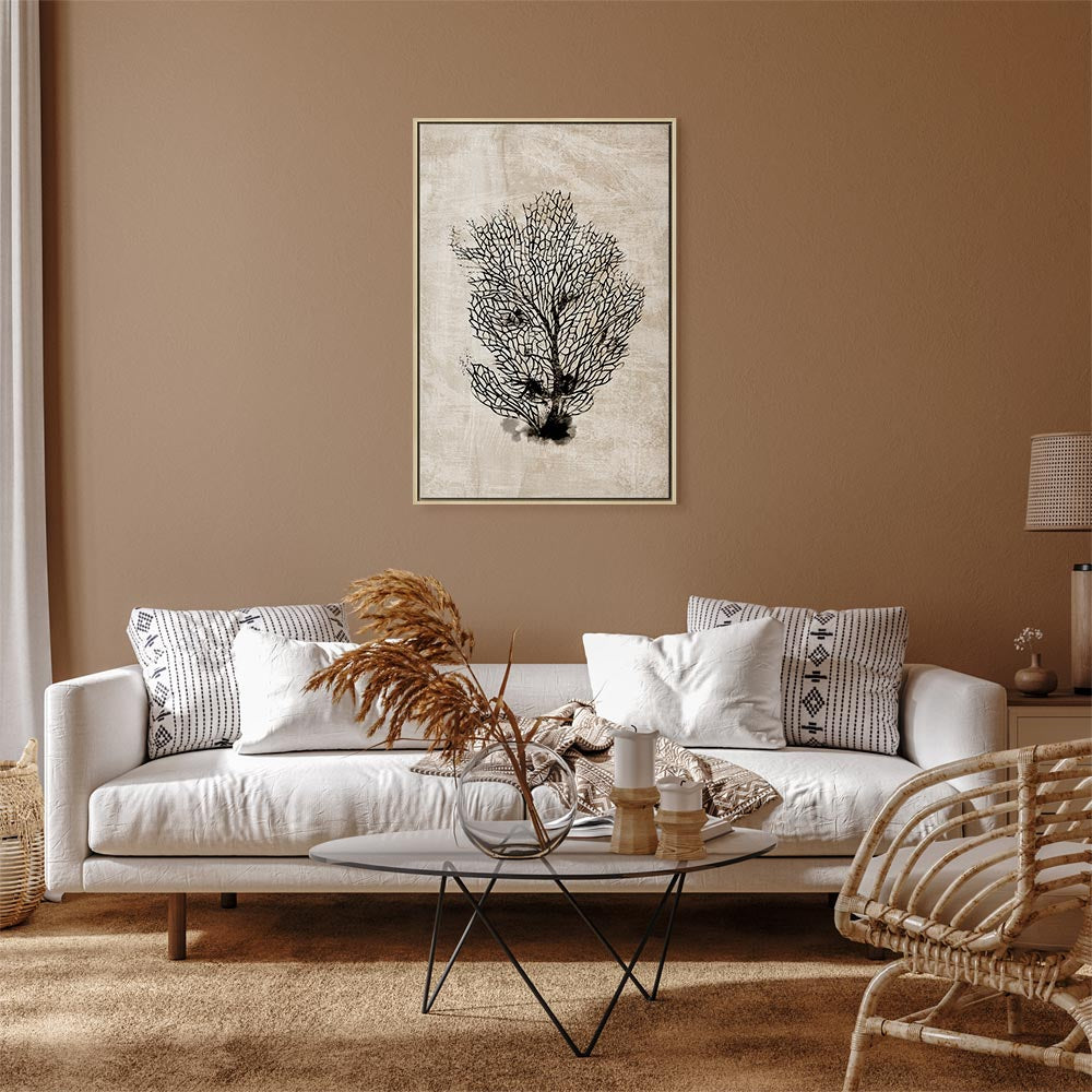 Sea Fan Botanical Vertical Canvas Print