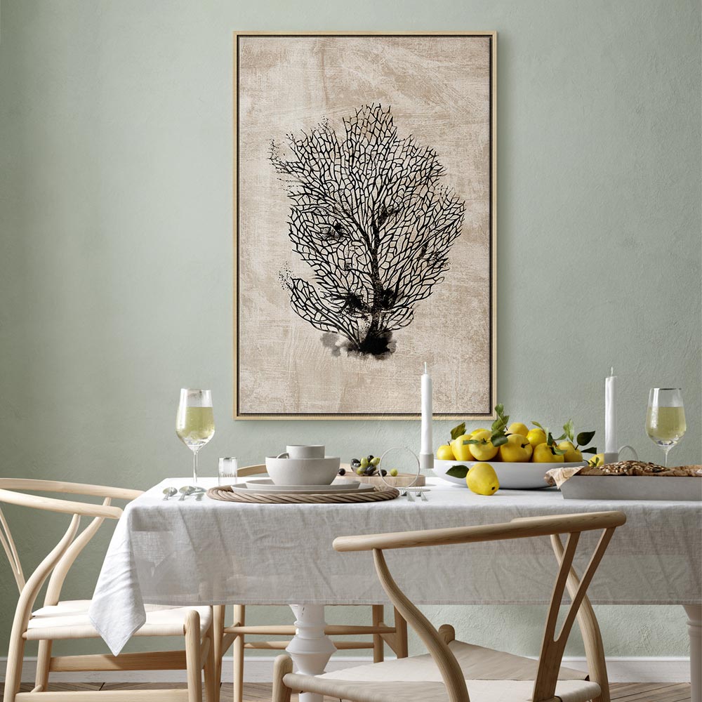 Sea Fan Botanical Vertical Canvas Print