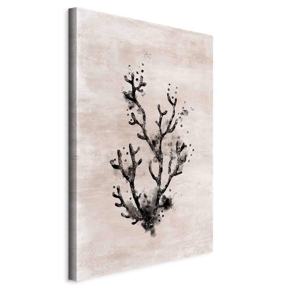 Ocean Waves Floral Vertical Canvas Print