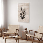 Ocean Waves Floral Vertical Canvas Print