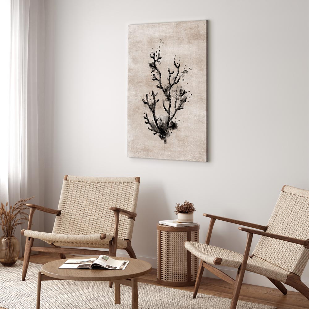 Ocean Waves Floral Vertical Canvas Print