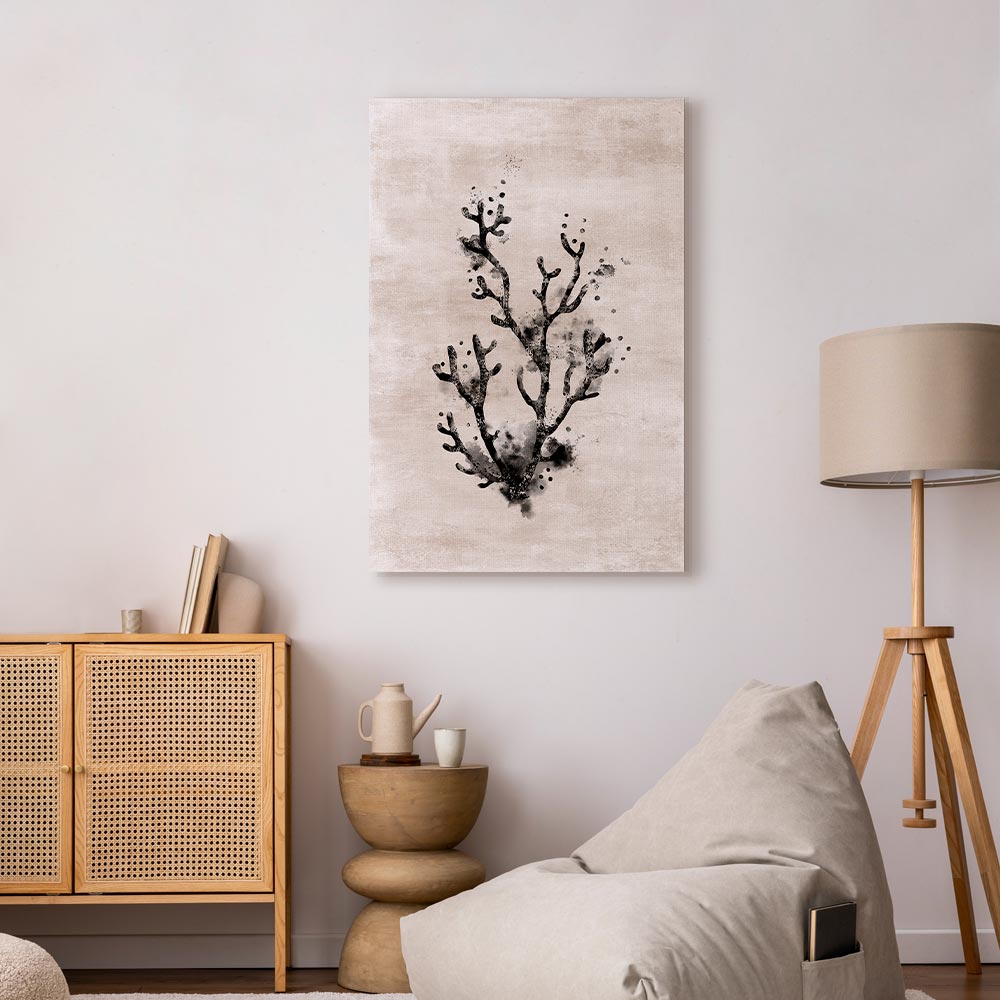 Ocean Waves Floral Vertical Canvas Print