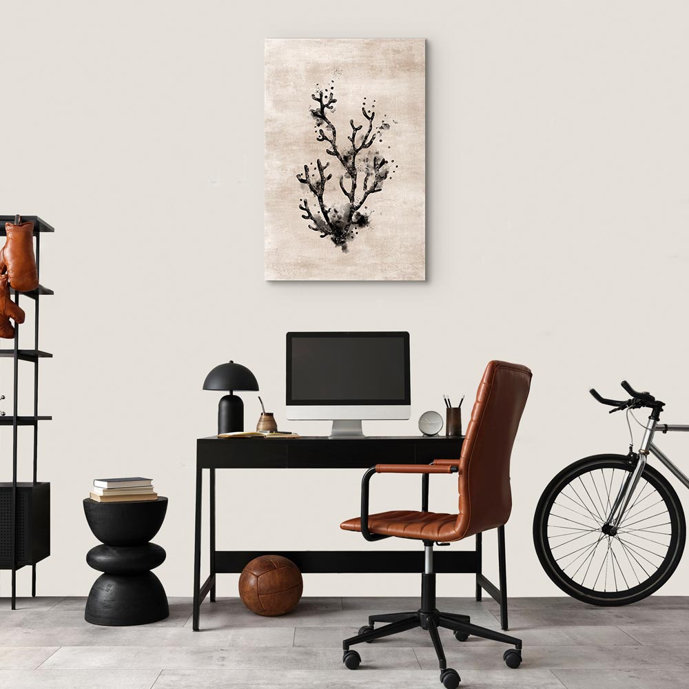 Ocean Waves Floral Vertical Canvas Print