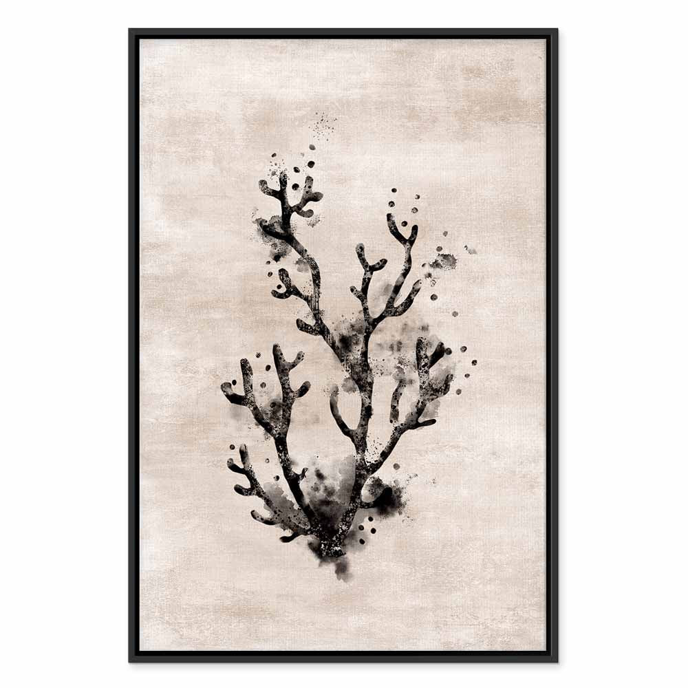 Ocean Waves Floral Vertical Canvas Print