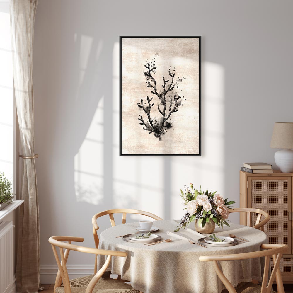 Ocean Waves Floral Vertical Canvas Print