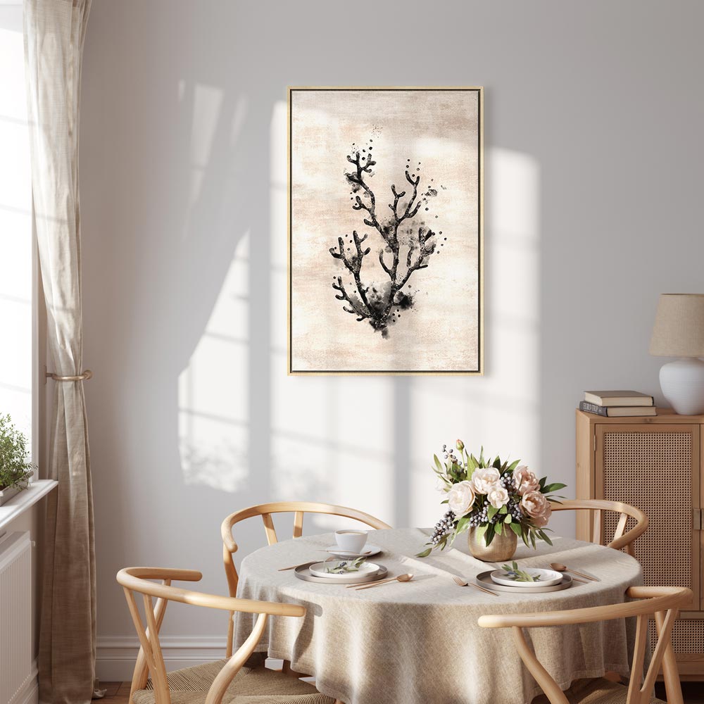 Ocean Waves Floral Vertical Canvas Print