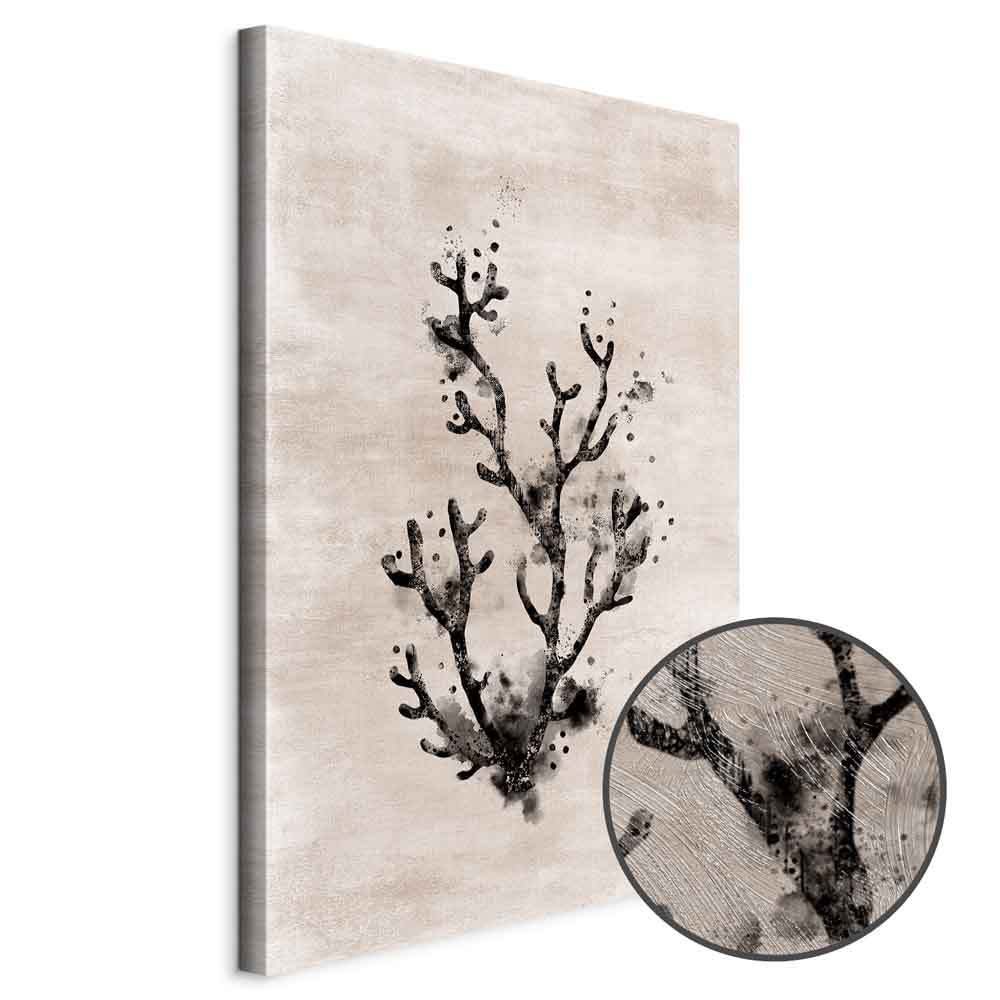 Ocean Waves Floral Vertical Canvas Print