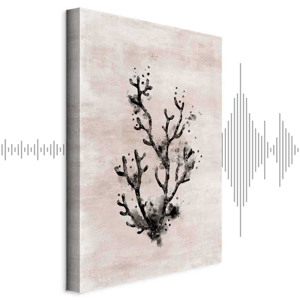Ocean Waves Floral Vertical Canvas Print
