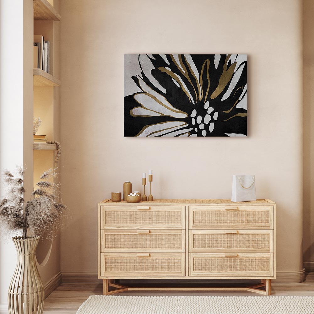 Night Bloom Floral Abstract Canvas Print