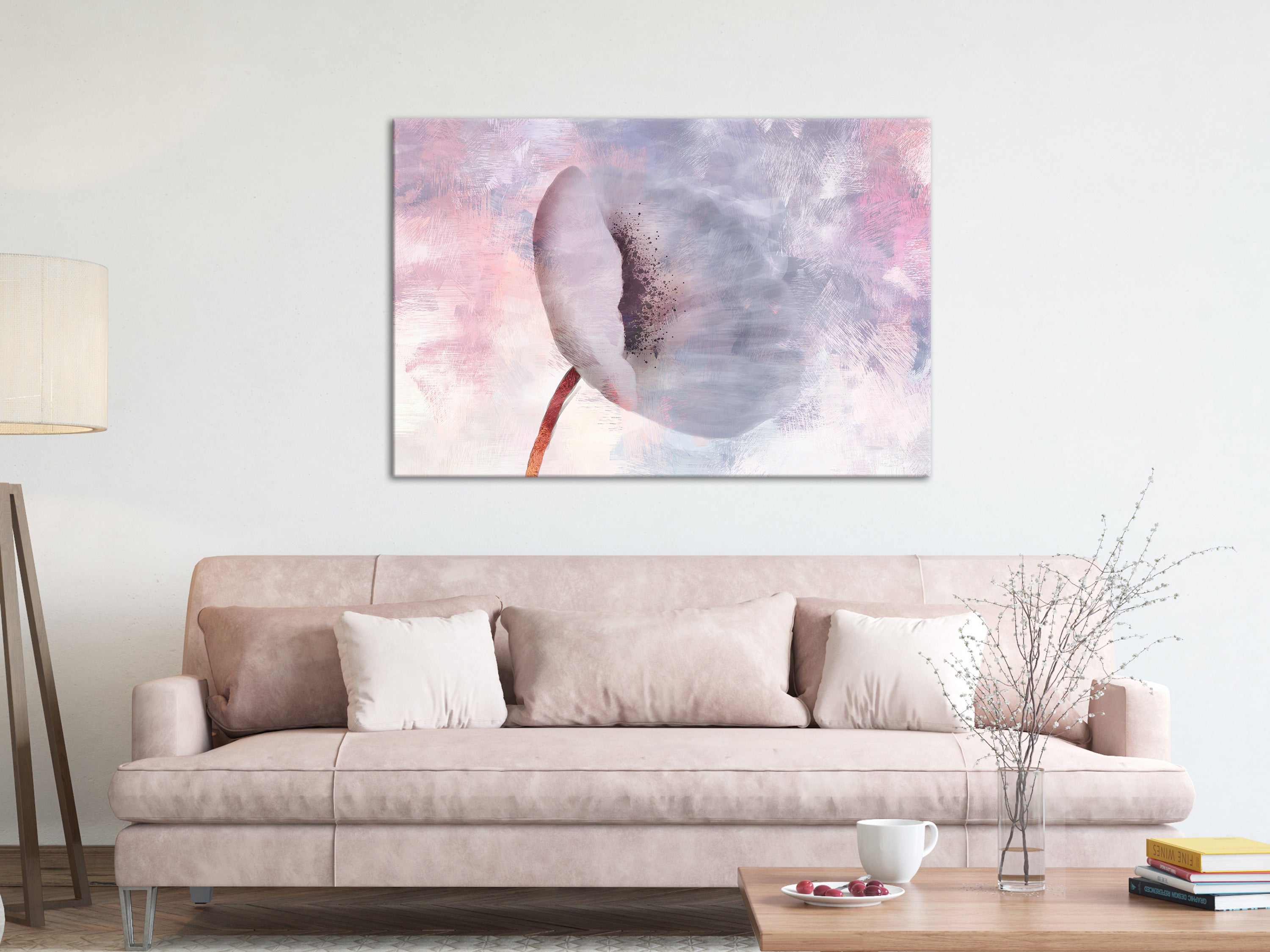 Canvas Print Windy Flower Wide 1 Part