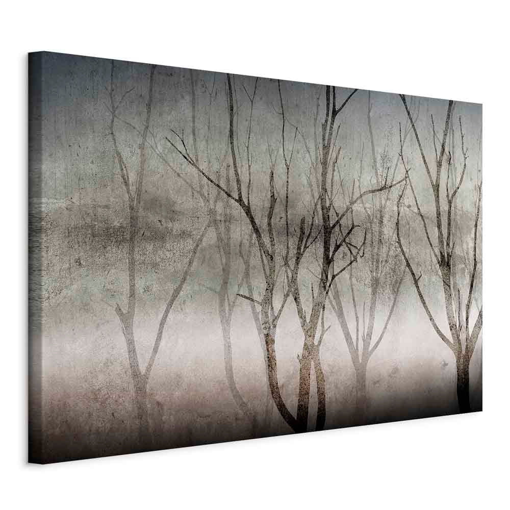 Foggy Forest Abstract Landscape Canvas Print