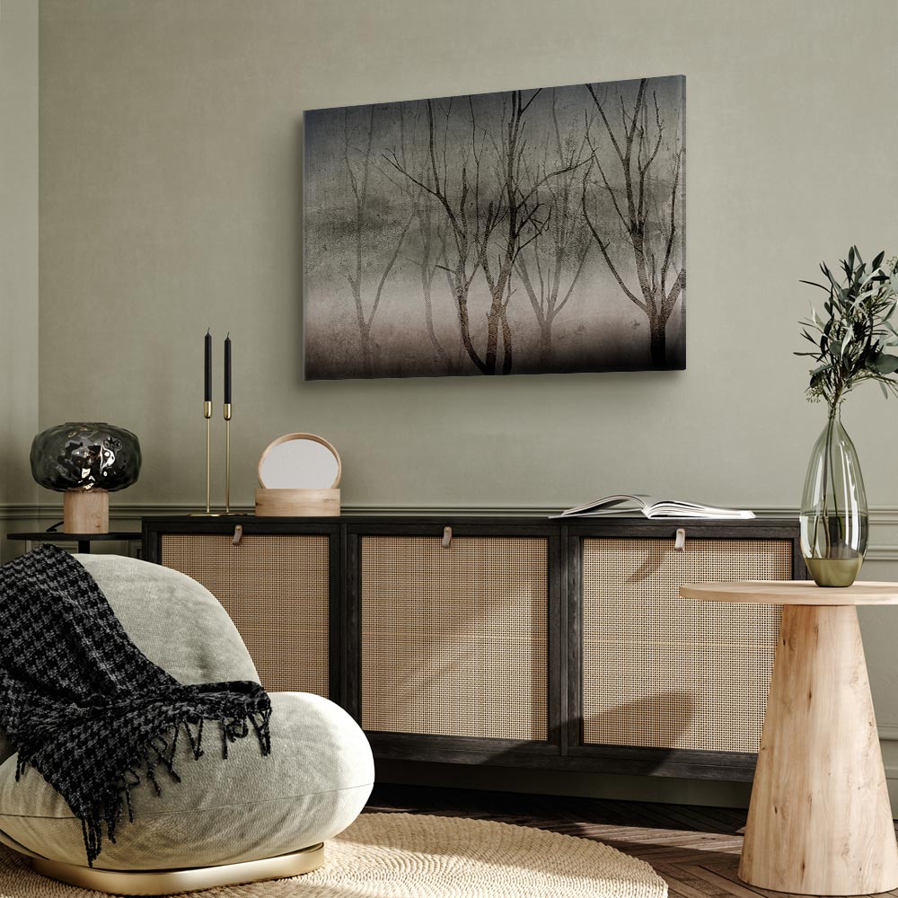 Foggy Forest Abstract Landscape Canvas Print