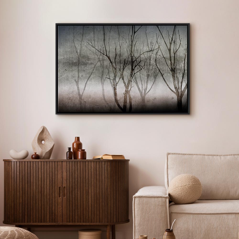 Foggy Forest Abstract Landscape Canvas Print