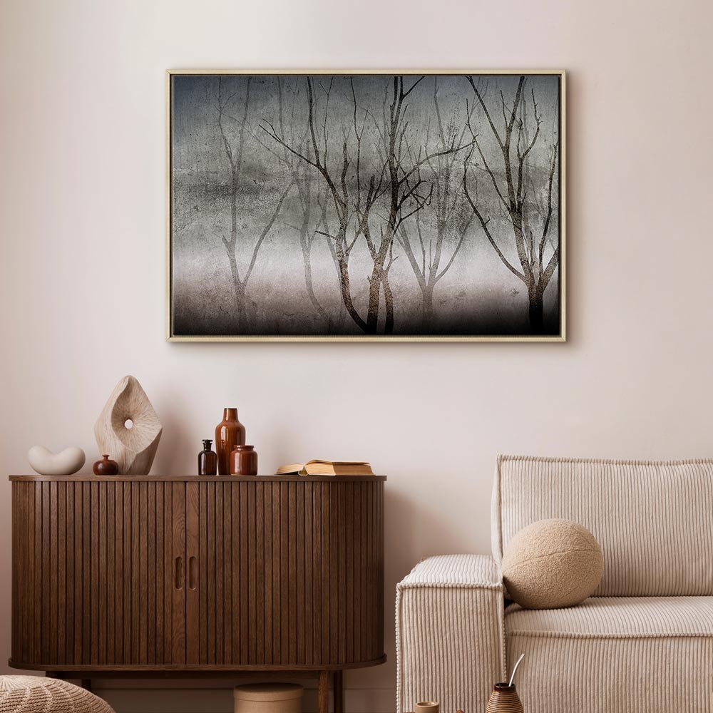 Foggy Forest Abstract Landscape Canvas Print
