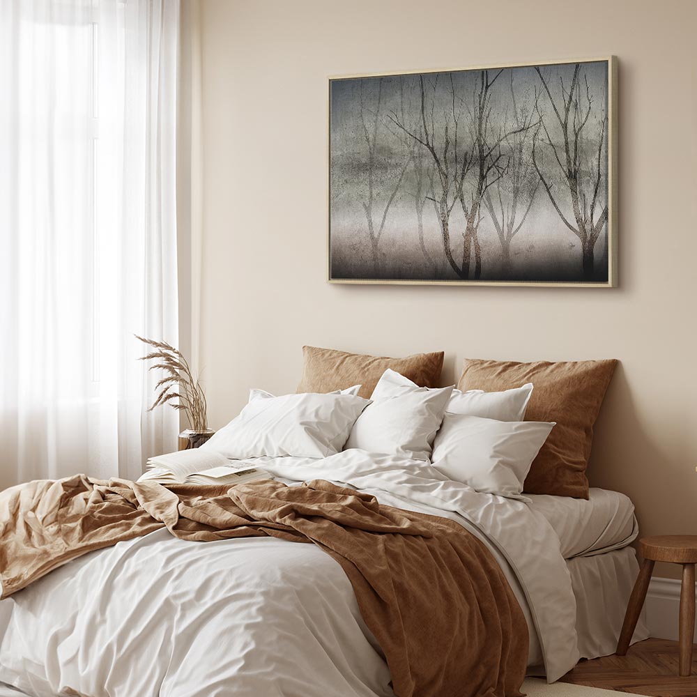 Foggy Forest Abstract Landscape Canvas Print