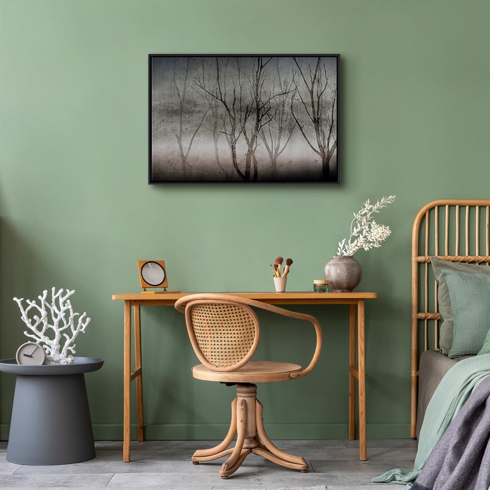 Foggy Forest Abstract Landscape Canvas Print