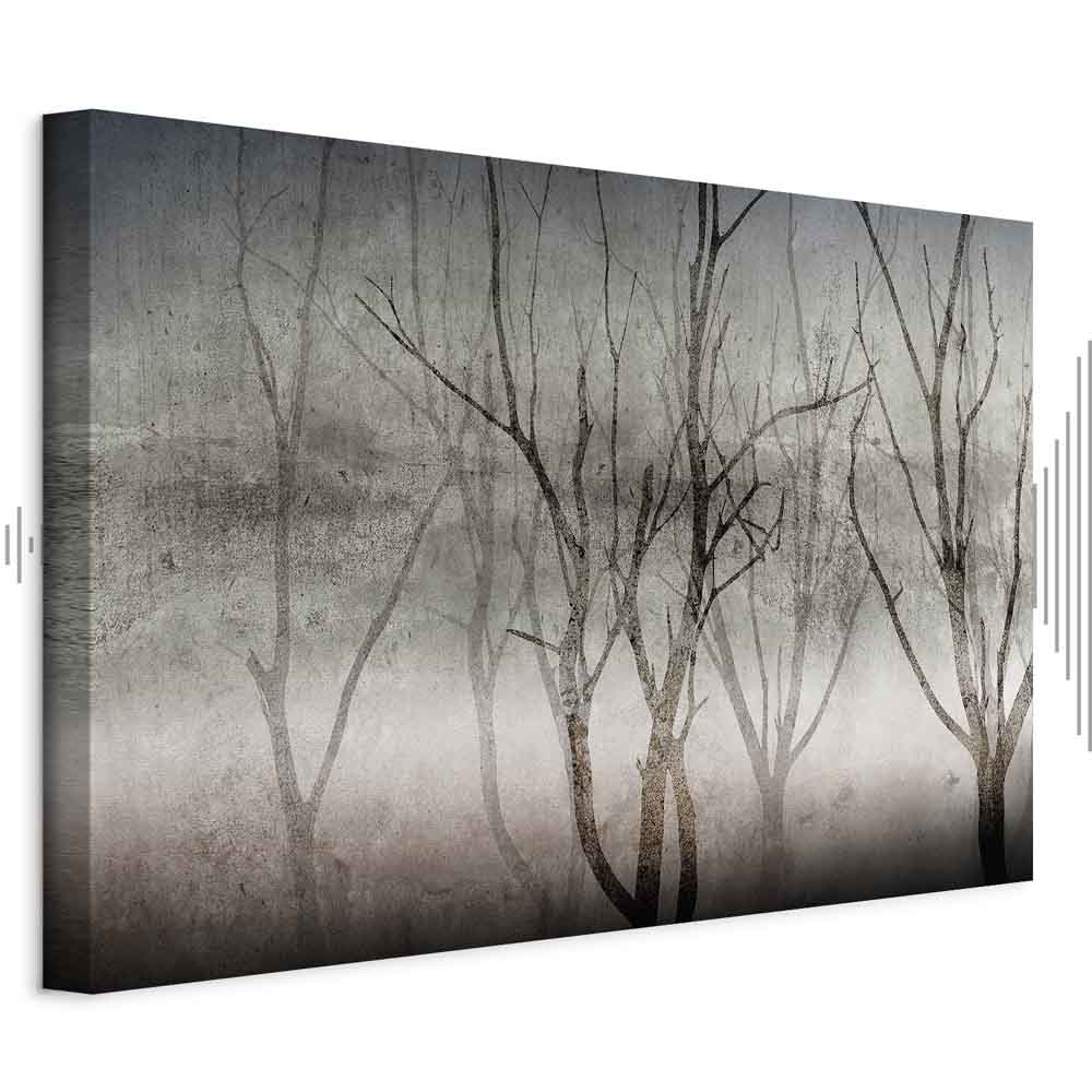 Foggy Forest Abstract Landscape Canvas Print