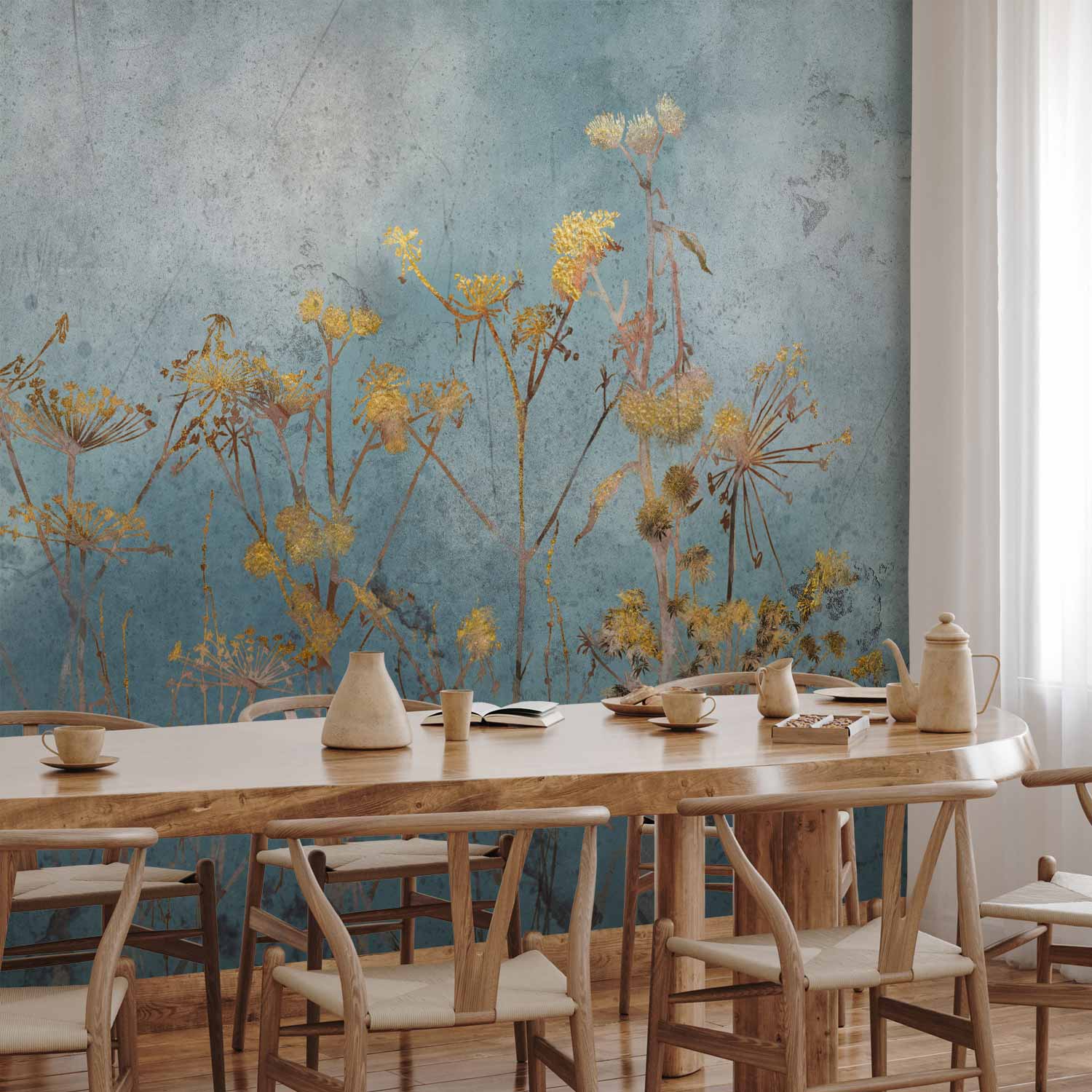 At Dawn Floral Landscape Wall Mural