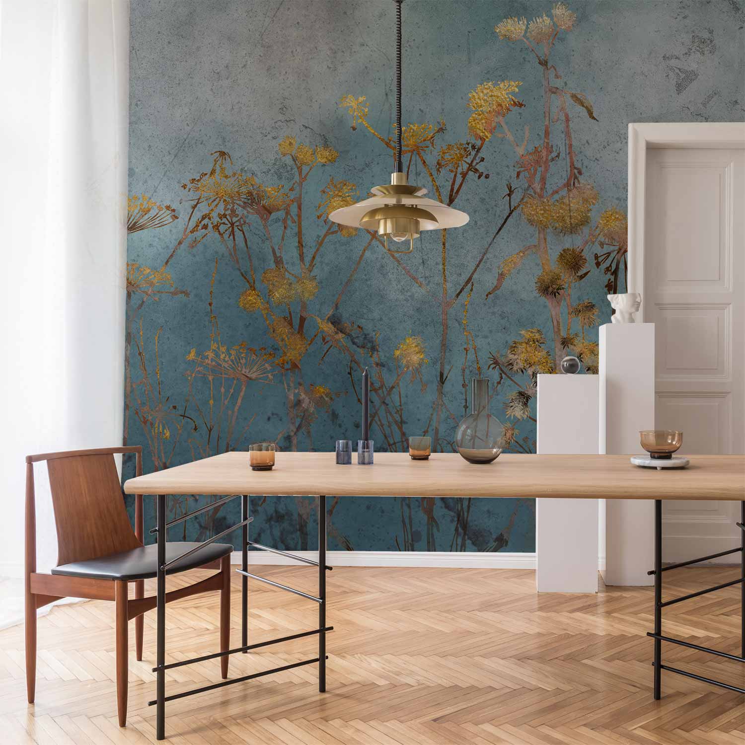 At Dawn Floral Landscape Wall Mural