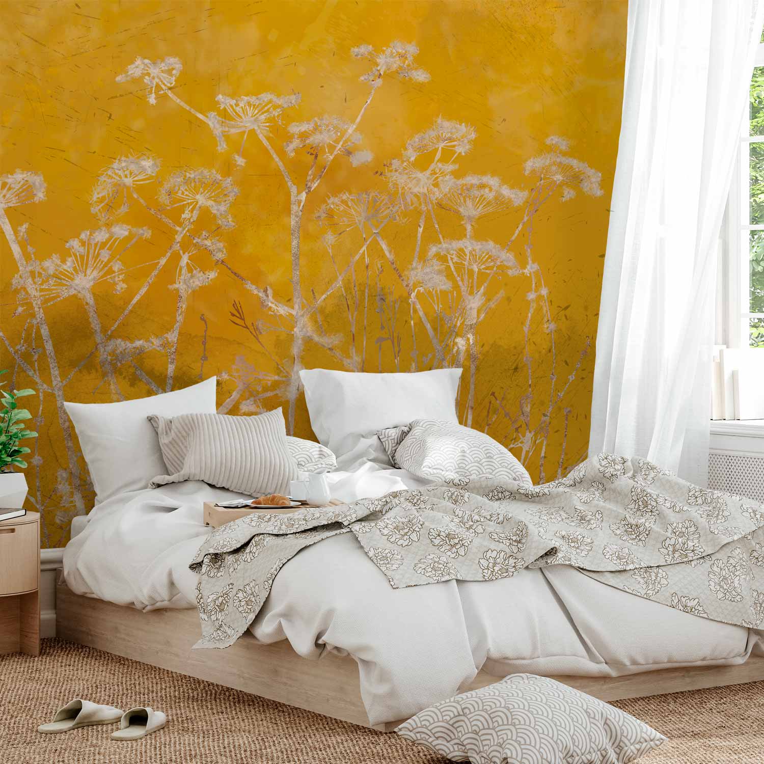 Sunlit Meadow Landscape Wall Mural